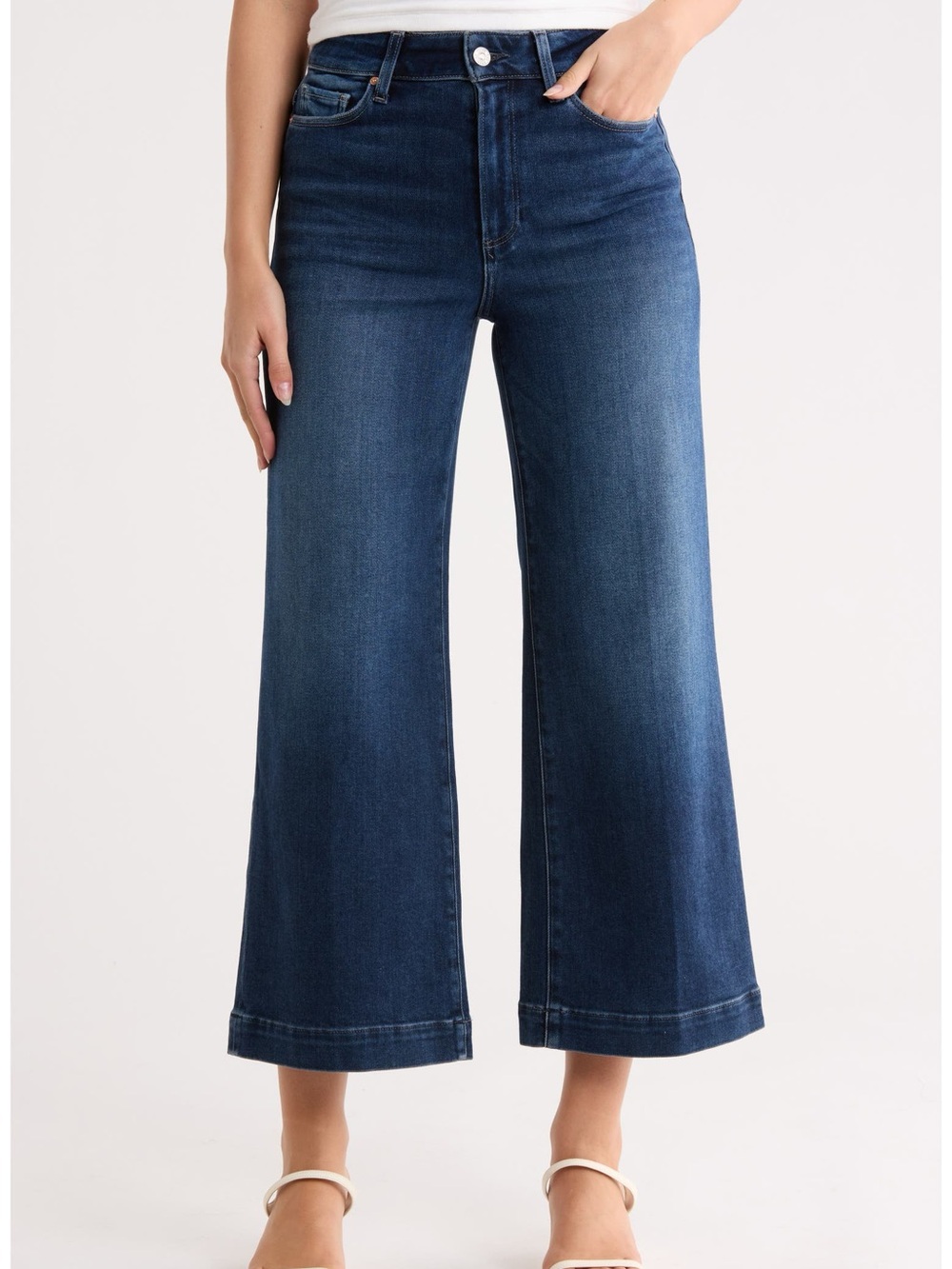 PAIGE Aneesa Dark Wash Ankle Wide Jeans Women’s Size 31 Premium Denim